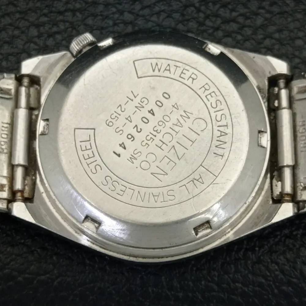 Vintage 1975 Citizen Automatic Mens Silver Watch W/daydate & Gold accents